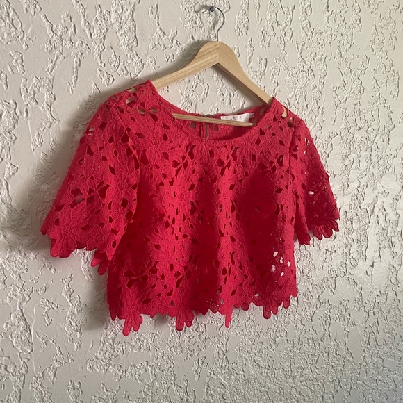 ASTR the Label Floral Eyelet Crop Top - XS - Picture 2 of 5